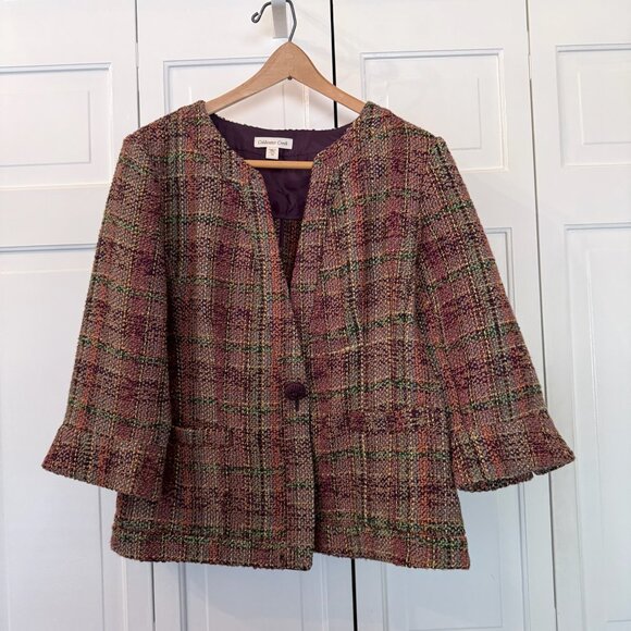 Coldwater Creek Jackets & Blazers - Coldwater Creek 3/4 Sleeve Tweed Blazer - Size 16